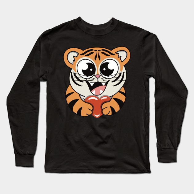 Tiger Love Long Sleeve T-Shirt by Nuffypuffy